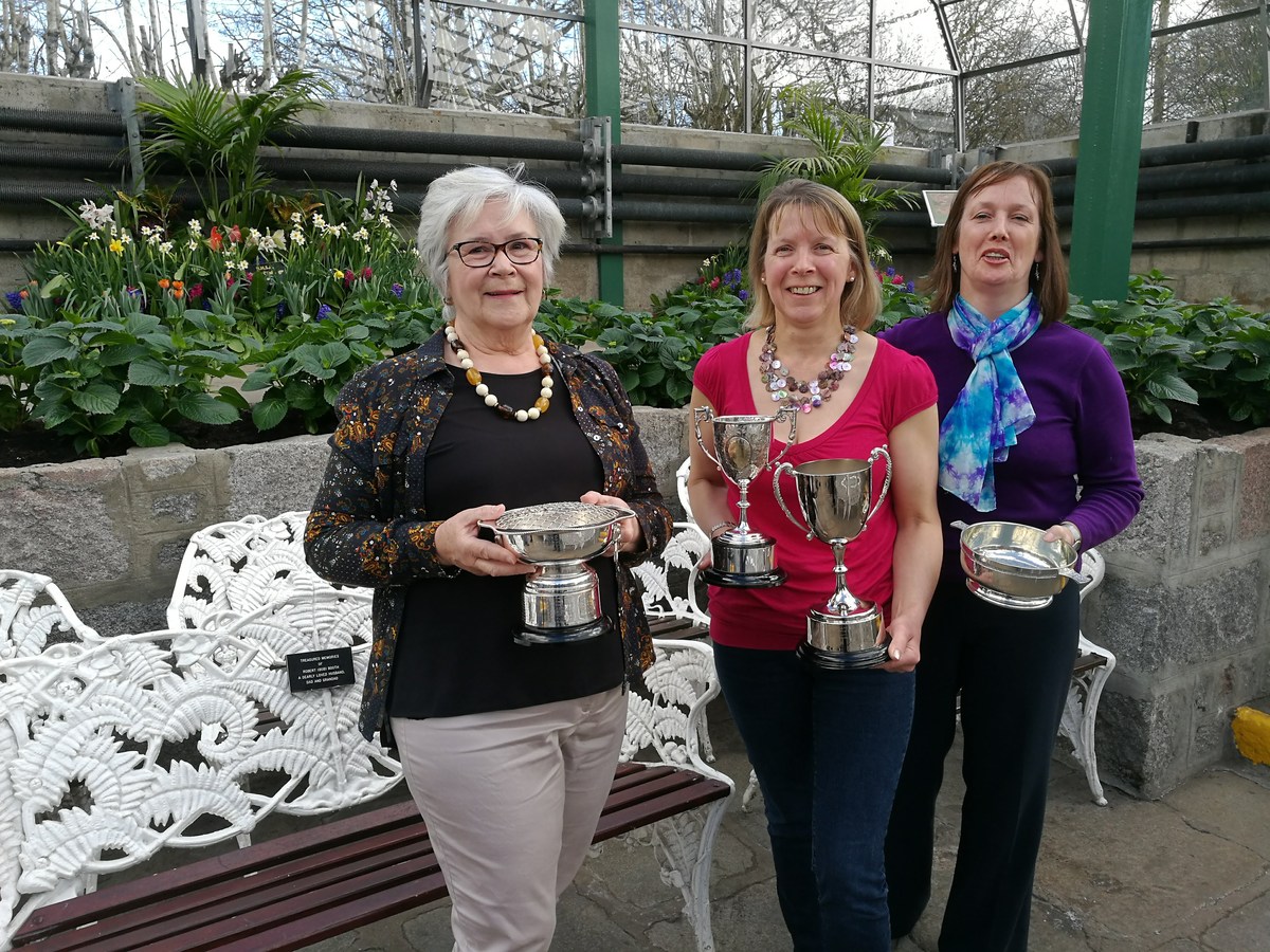 2018 Spring Show Trophy Winners. Madeleine Fraser, Lauranne Sharp and Johan White
